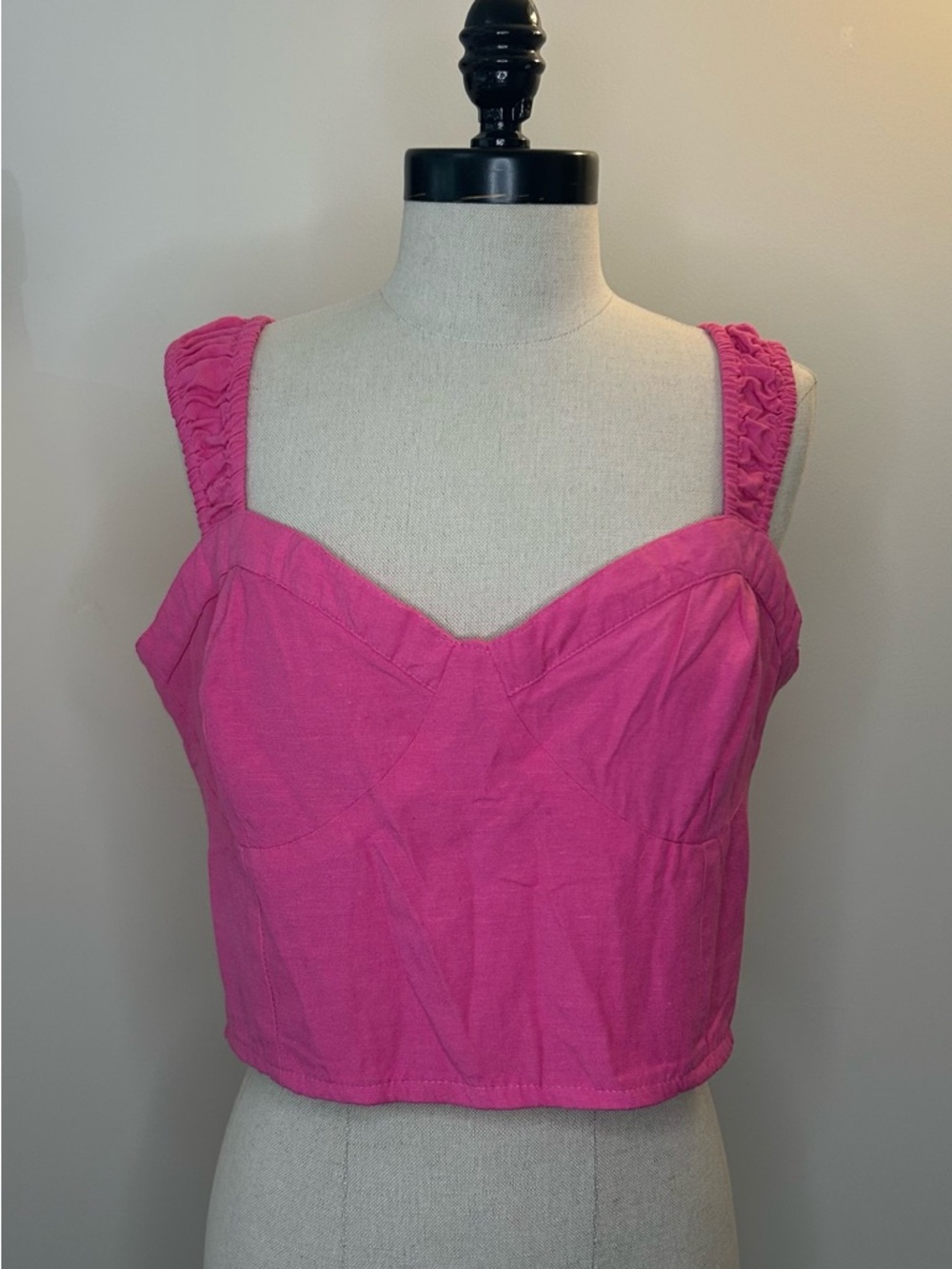 Midnight Sky Pink Crop Tank Top Womens XL